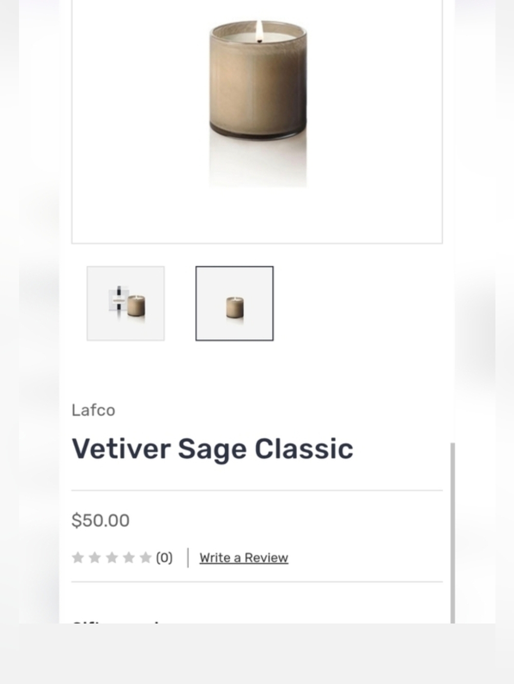 LAFCO Vetiver Sage Scented Candle 6.5 Oz - Picture 3 of 4
